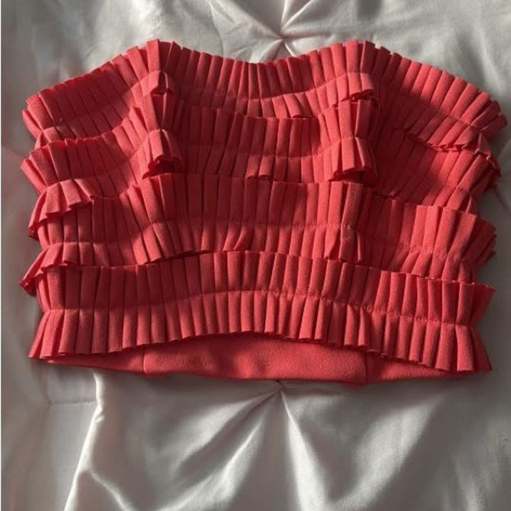 DO+BE Pleated Pink Crop Top